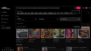 Udio app screen shot