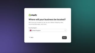 Screenshot of Shopify setup