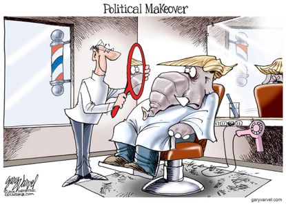 Political cartoon GOP Donald Trump Makeover