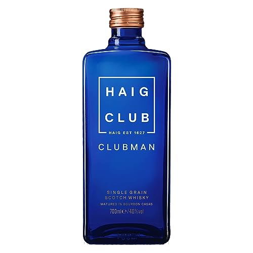 Haig Club Clubman Single Grain Scotch Whisky | 40% Vol | 70cl | Matured Exclusively in Bourbon Casks | Scottish Whisky | Notes of Vanilla &amp;amp; Coconut | Also for Whiskey &amp;amp; Cola Drinks