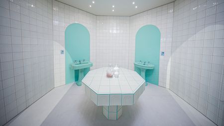 Tiled hammam by Nada Debs for Kohler at Design Miami 2022