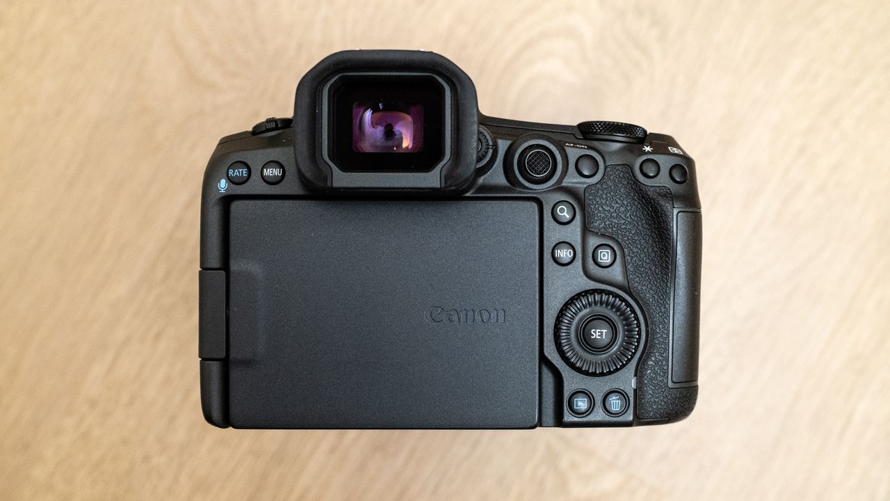 Canon EOS R5 Mark II LCD screen turned closed