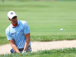 Henrik Stenson playing a bunker shot