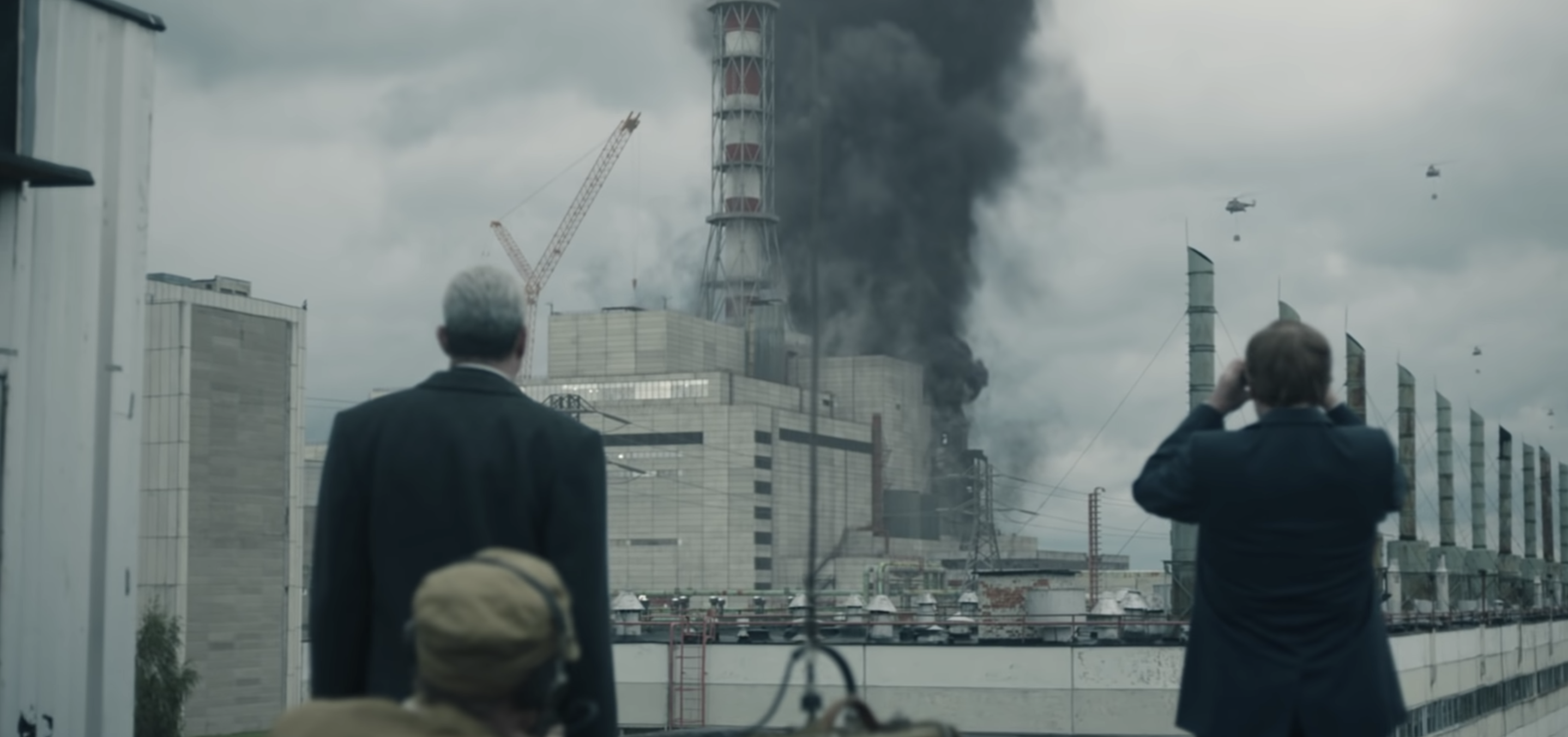 Smoke rising from a building in Chernobyl