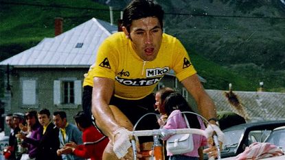 Eddy Merckx in the yellow jersey