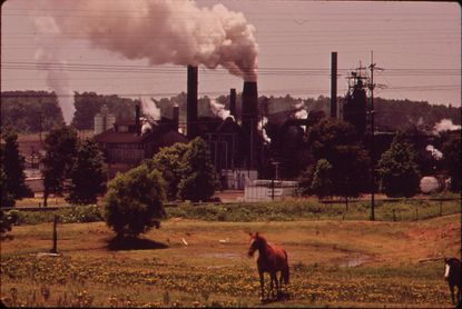 Smoke stacks, early 1970s.