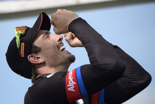 John Degenkolb (Giant-Alpecin) celebrates winning Paris-Roubaix