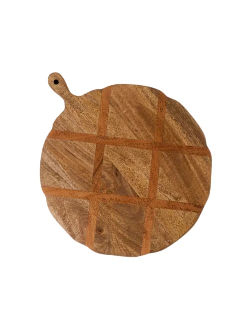 Antiqued Wood Round Serving Board