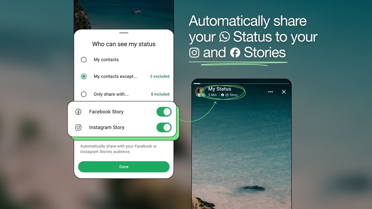 Meta details the rollout of a WhatsApp cross-posting feature with Instagram and Facebook.