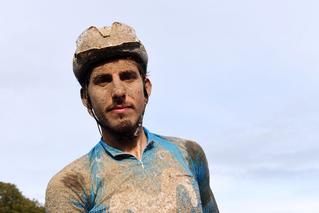 ROUBAIX FRANCE OCTOBER 03 Ivan Garcia Cortina of Spain and Movistar Team covered in mud after the 118th ParisRoubaix 2021 Mens Eilte a 2577km race from Compigne to Roubaix ParisRoubaix on October 03 2021 in Roubaix France Photo by Tim de WaeleGetty Images