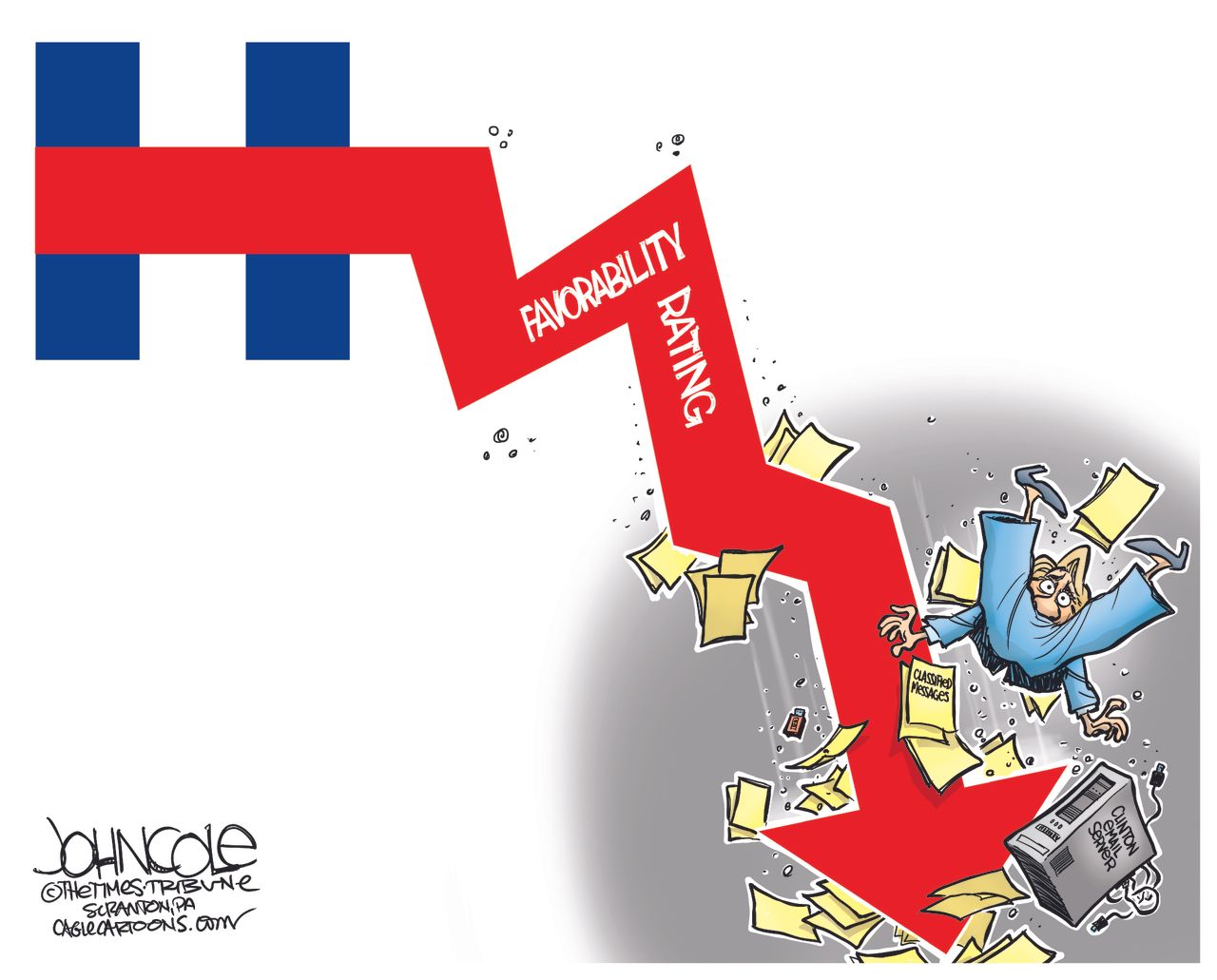 Political cartoon U.S. Hillary Clinton Emails