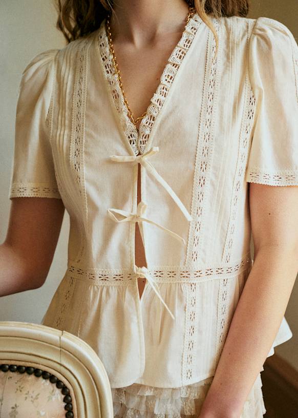 Almira Shirt - Ecru - Organic Cotton - S&amp;eacute;zane