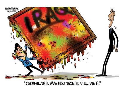 Political cartoon Iraq Bush