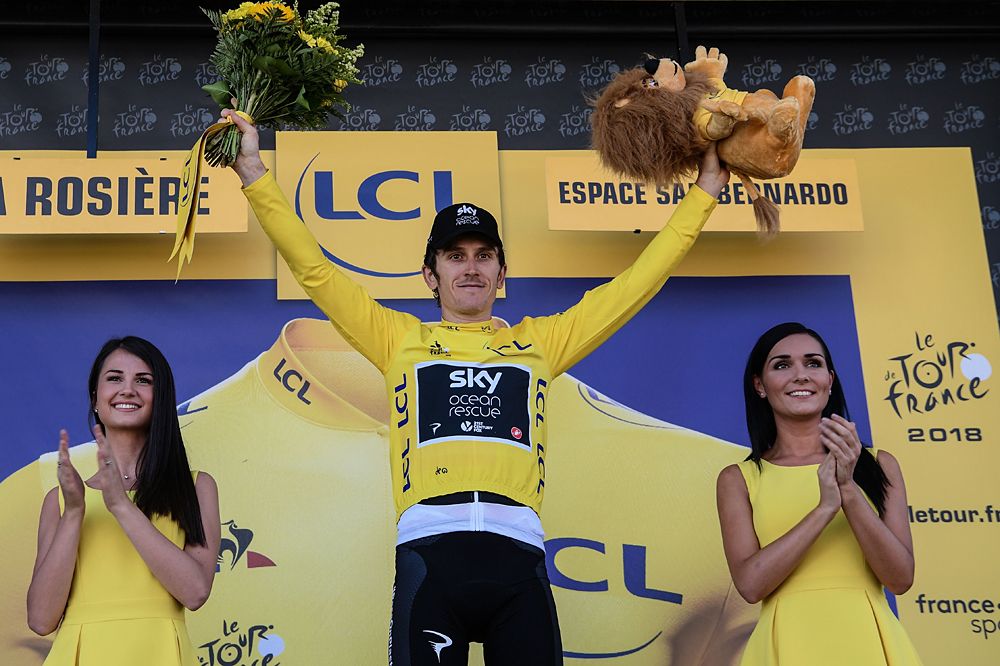 Geraint Thomas (Team Sky) takes the yellow jersey at the Tour de France after winning stage 11
