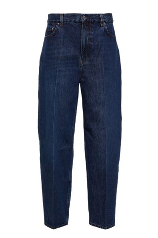 Mid-rise tapered jeans