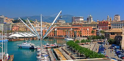 Genoa's grand port — the busiest in Italy.