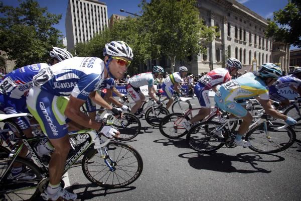 The pace was high on the final stage of the Tour Down Under.