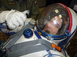 European Space Agency astronaut Luca Parmitano of Italy during Soyuz training in Star City, Russia.