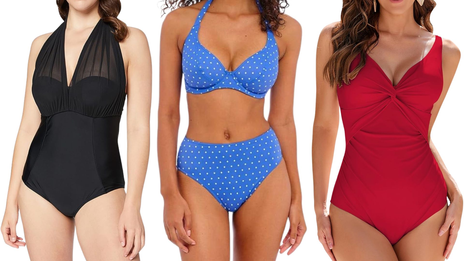 Three swimsuits on models 