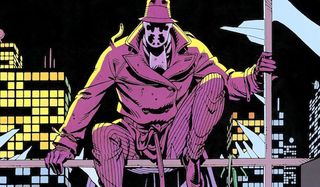rorshach climbing into building in watchmen comic
