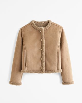 Abercrombie & Fitch, Winterized Collarless Shearling Jacket