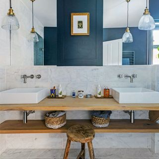 bathroom with wash basin towel and mirror