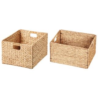 Wicker storage baskets