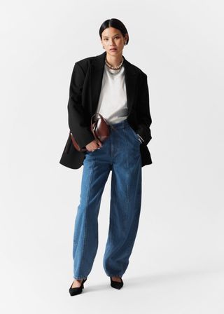 Tapered Barrel-Leg Jeans