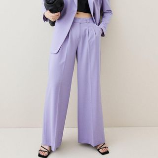 lavender pants, with wide leg
