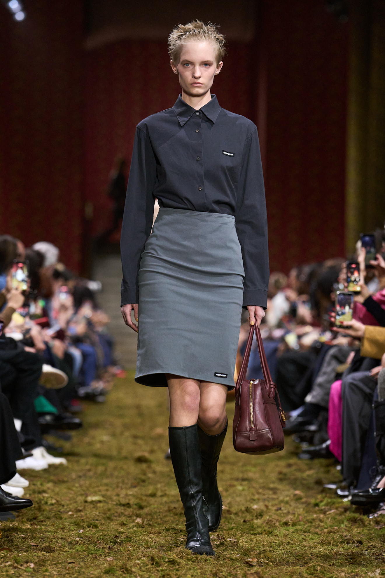 Miu Miu fall/winter 2026 model on the runway.