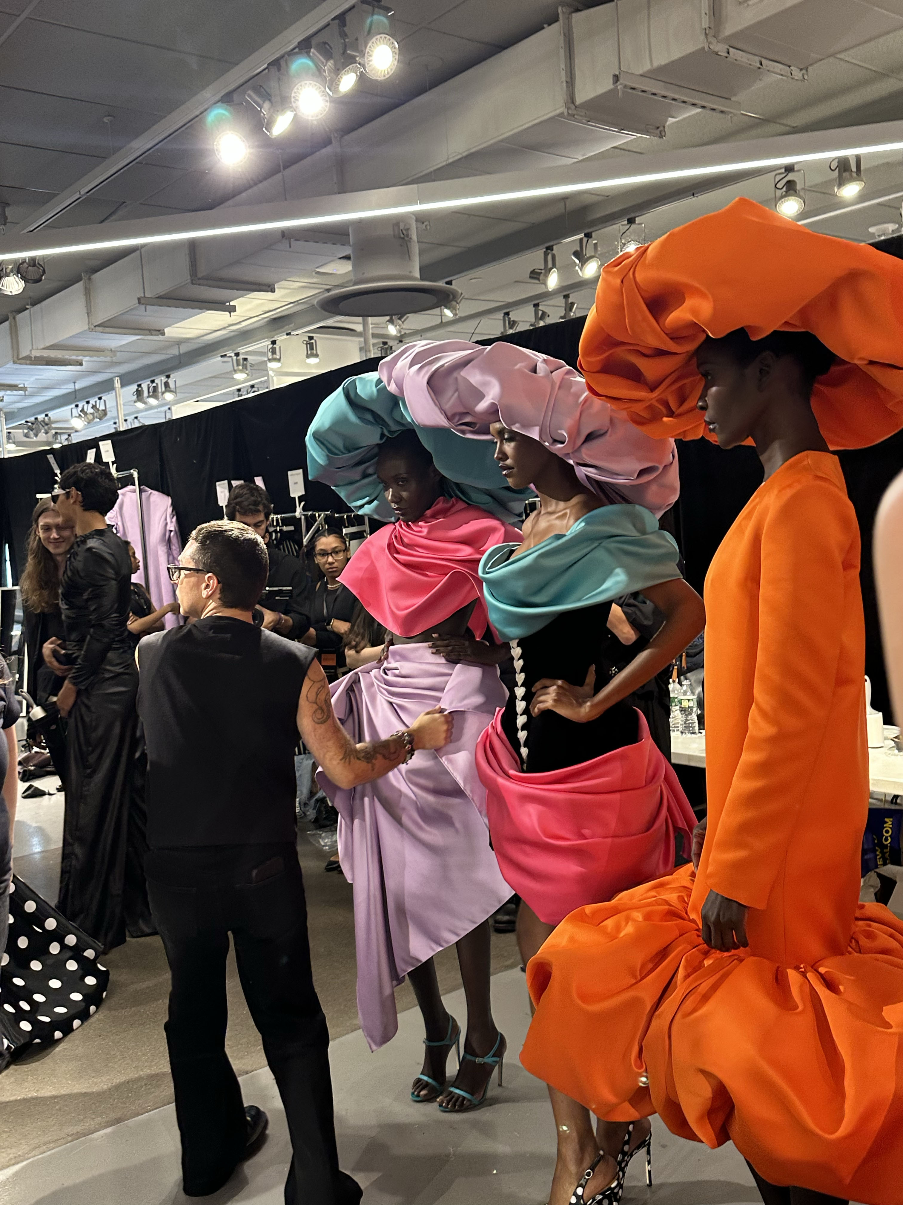 Jennifer Atile&amp;#769;mile backstage at NYFW for Christian Siriano.