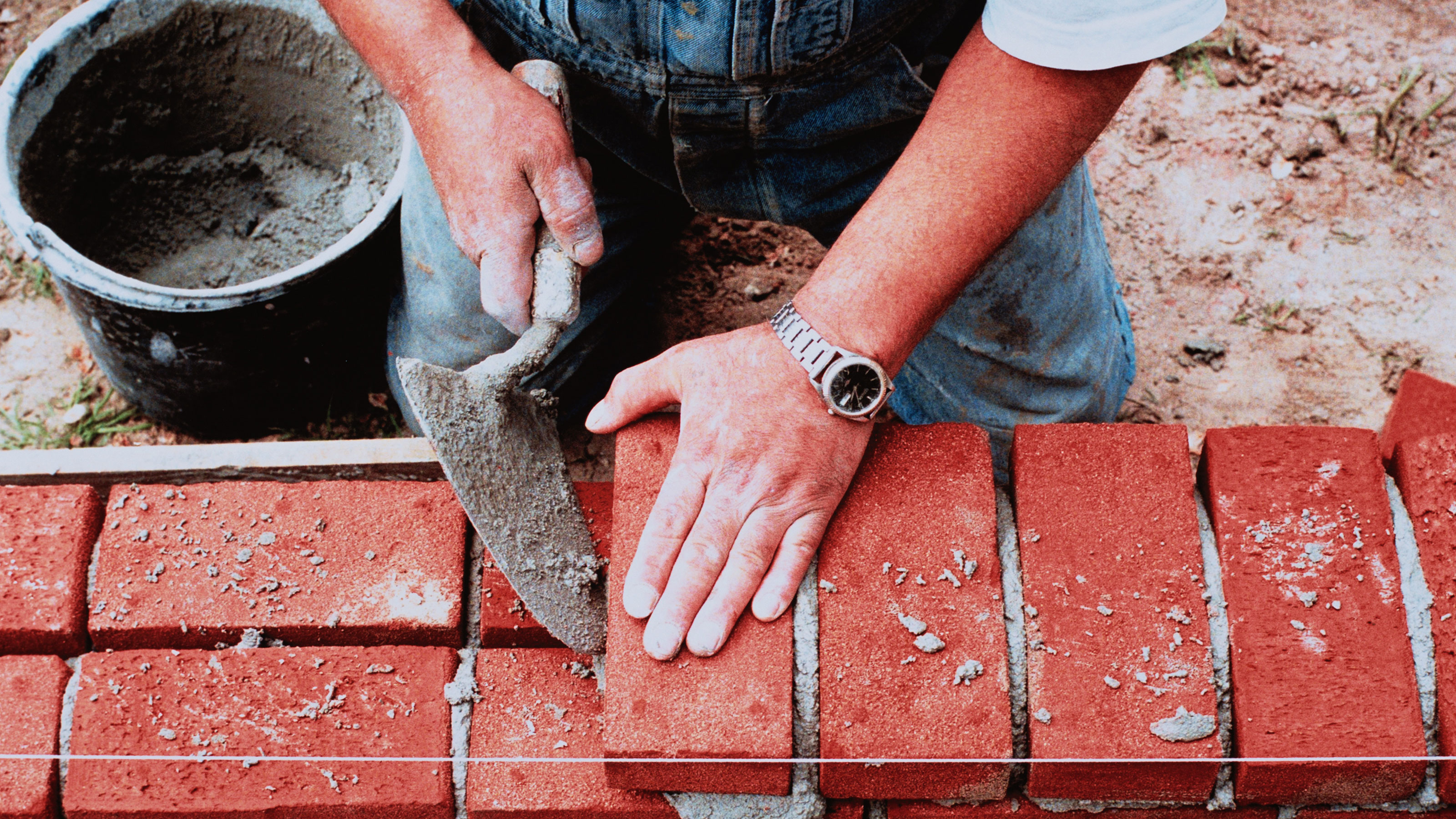 Man Laying Bricks