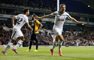 The first hat-trick of Harry Kane's career occurred in October, 2014 against Asteras Tripolis. A header at the back post secured a treble and he ended the night in goal after Hugo Lloris was sent off