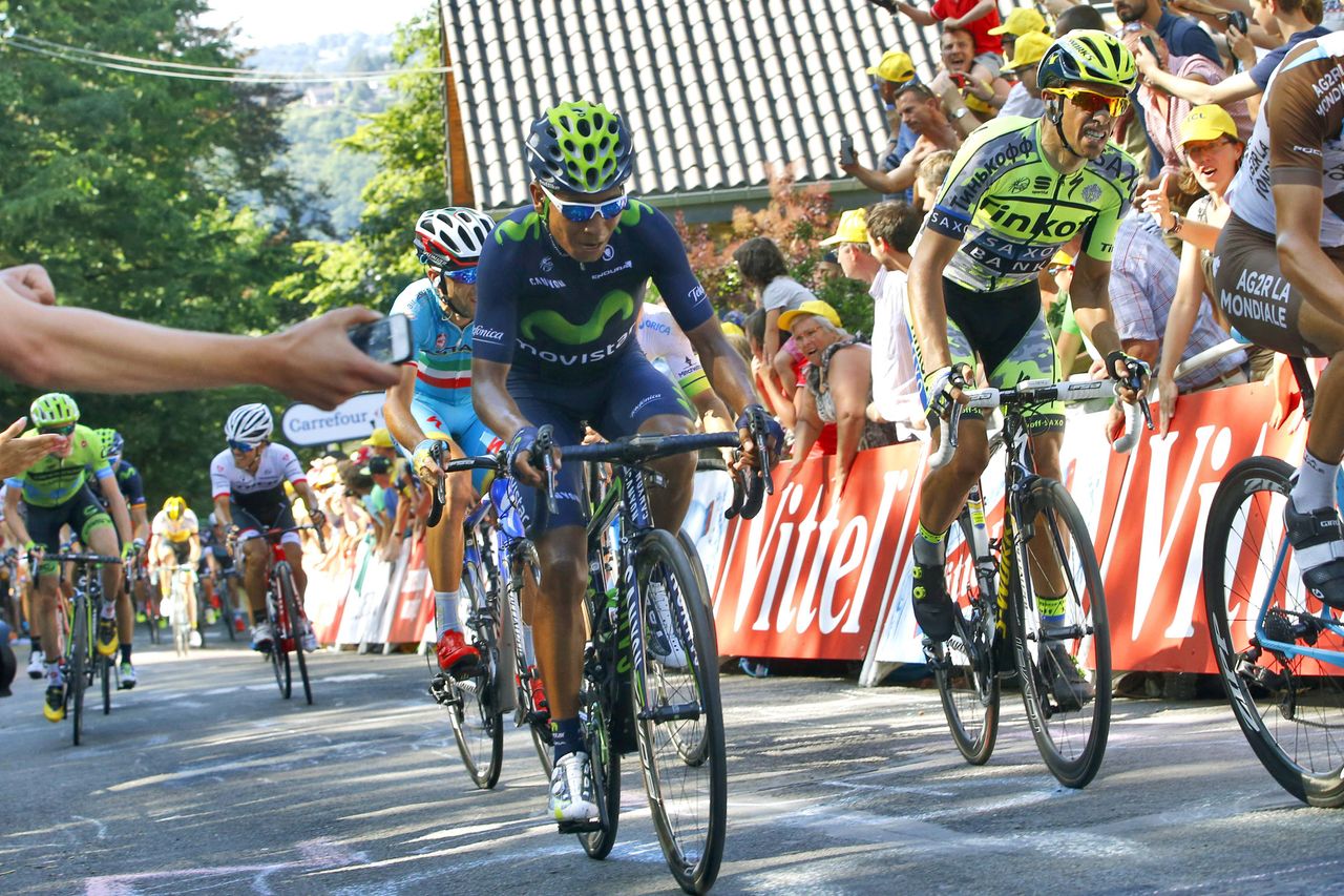 Nairo Quintana (Movistar) goes deep on the Mur de Huy