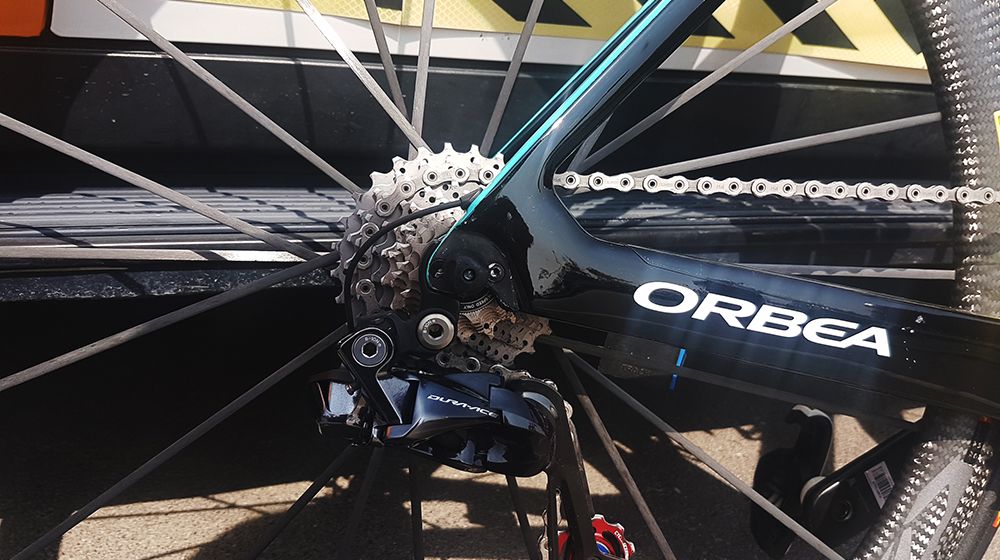 A Shimano Dura-Ace 11-28 cassette is paired with the chainrings