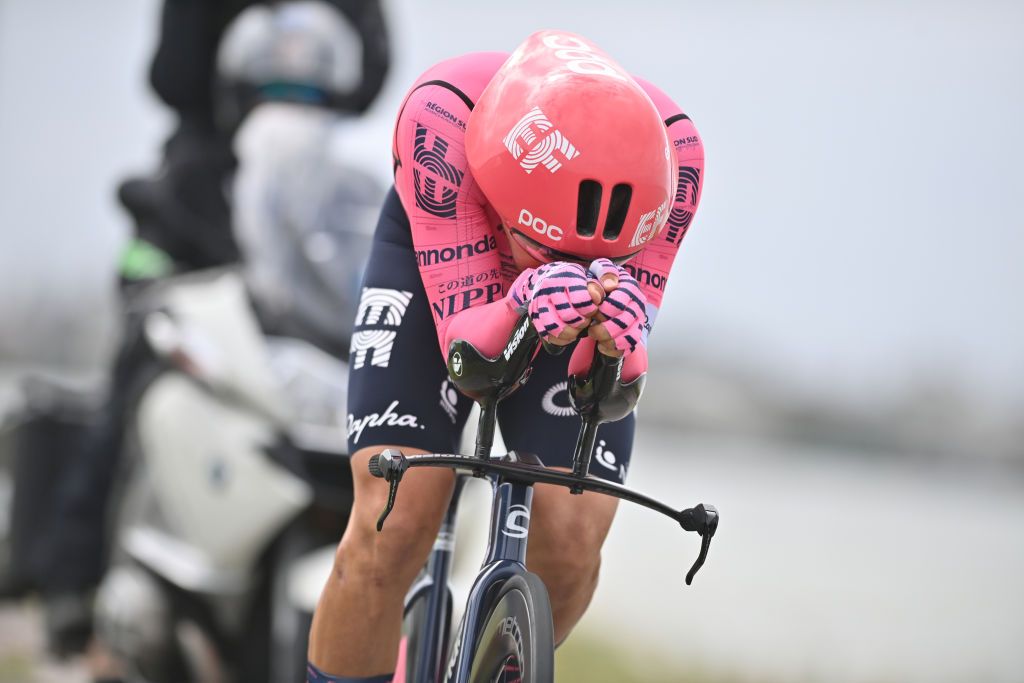 Swiss Stefan Bissegger of EF Education First Pro Cycling pictured in action at the second stage of the Benelux cycling tour an individual time trial 111km from and to Lelystad The Netherlands Tuesday 31 August 2021BELGA PHOTO DAVID STOCKMAN Photo by DAVID STOCKMANBELGA MAGAFP via Getty Images