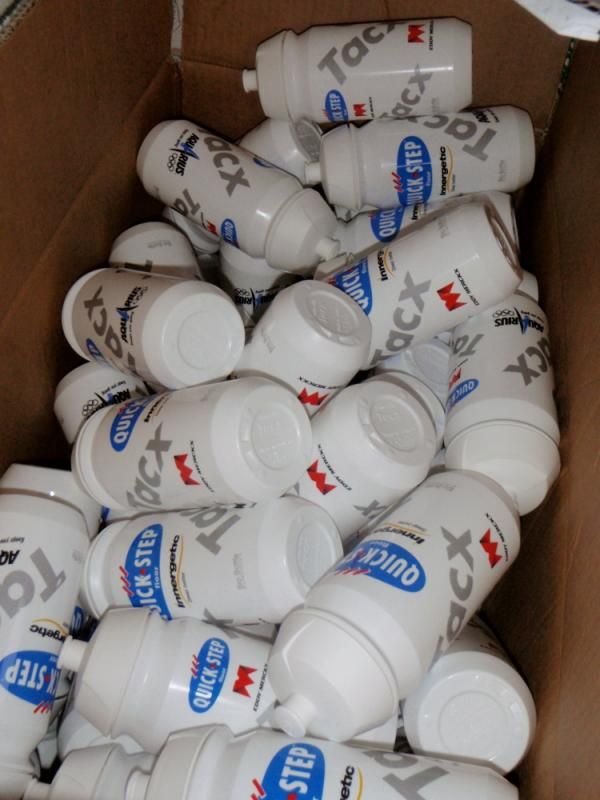 Just a handful of the 20,000 bottles the team gets through each season.