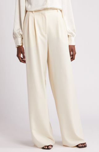 Double Pleat Wide Leg Pants