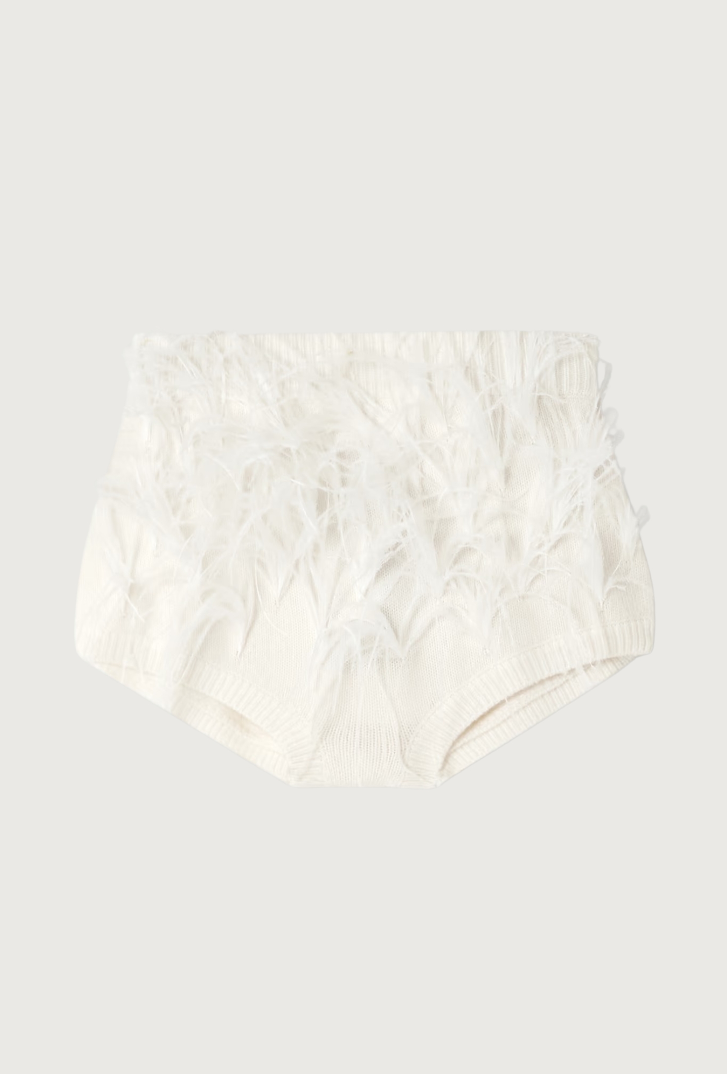 Feather-Trimmed Wool-Blend Shorts