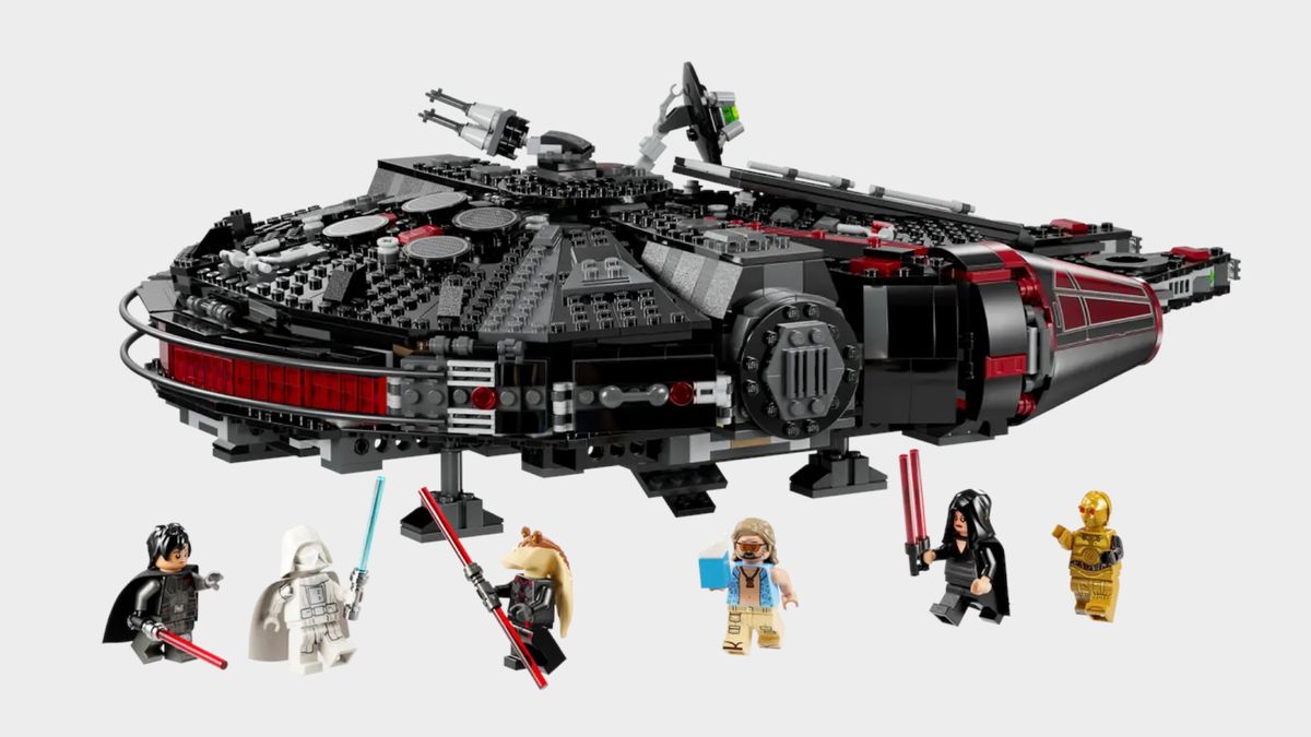 Lego The Dark Falcon kit on a plain background
