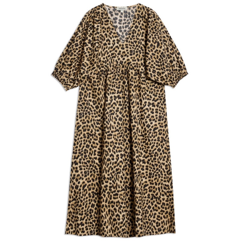 Albaray, Animal V Neck Cotton Midi Dress