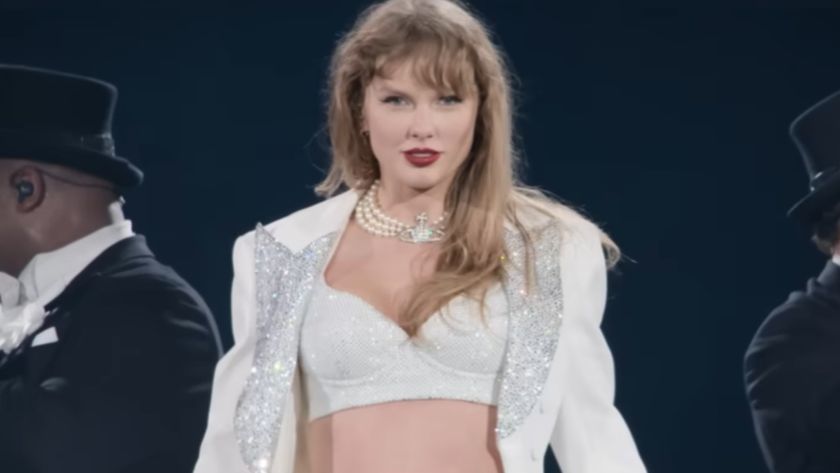 Taylor Swift in her TTPD Eras Tour costume.