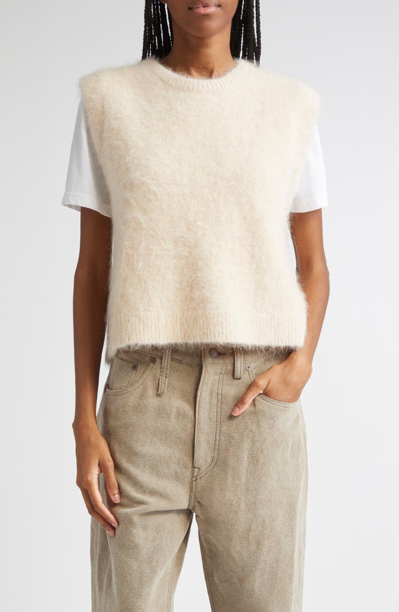 Deep Armhole Alpaca Blend Sweater Vest