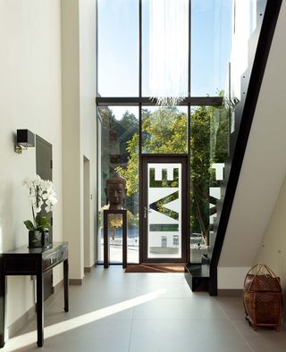 double height entrance hall in a London remodel