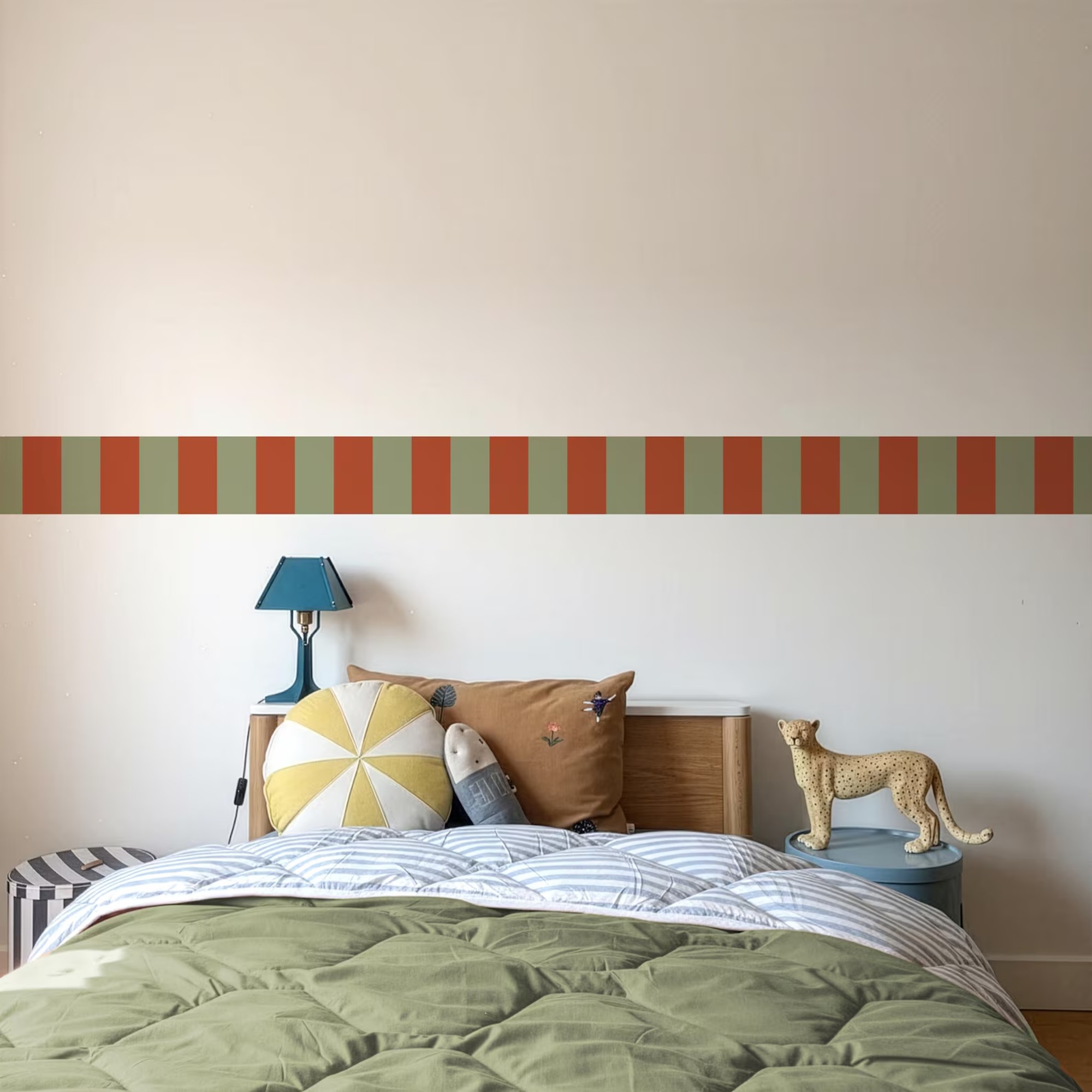 We Are Birdie Birdie Striped Wallpaper Border - Removable Peel &amp;amp; Stick Wall Trim for Kids Rooms and Nursery
