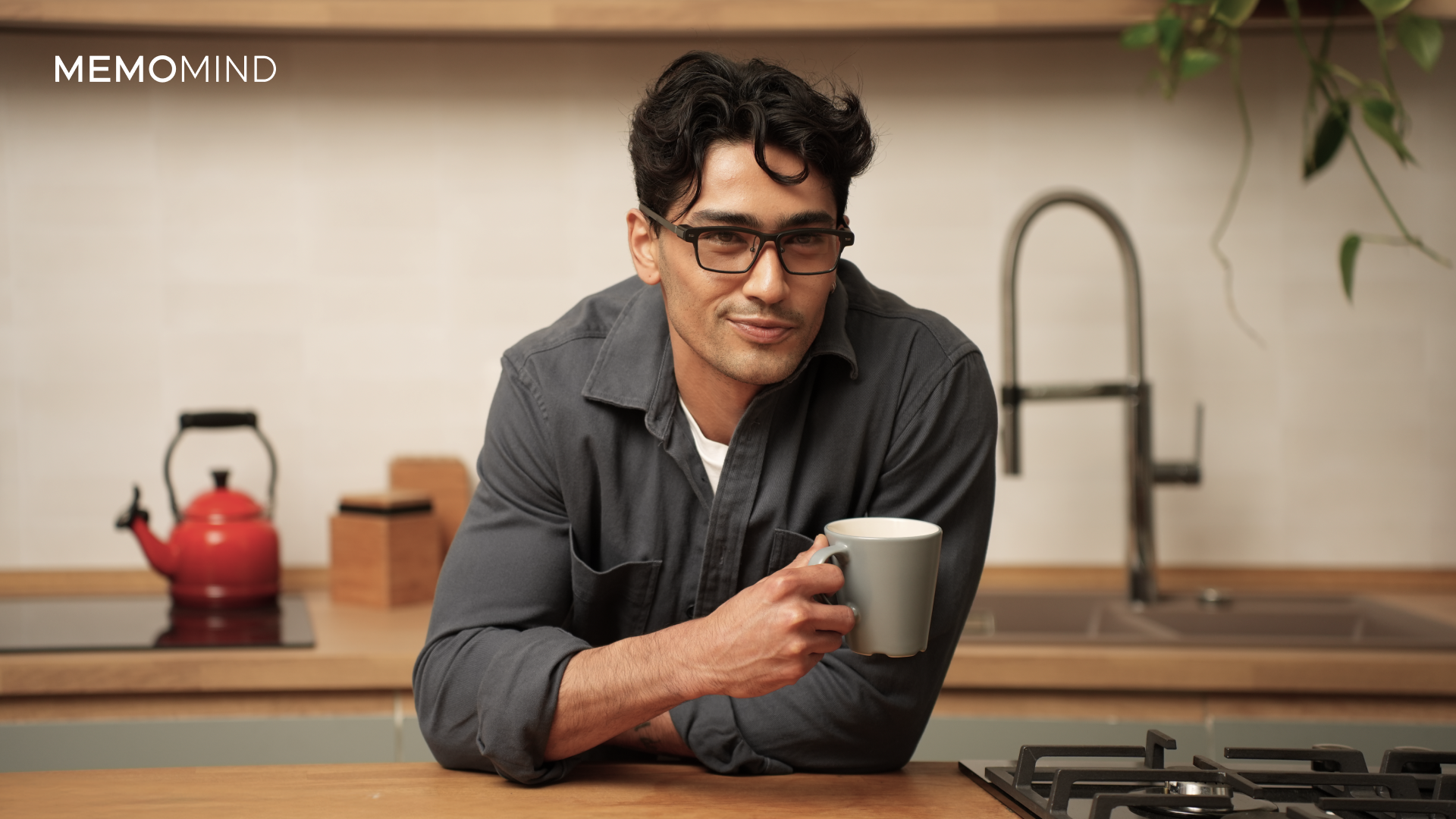 MemoMind Memo One AI glasses on a man