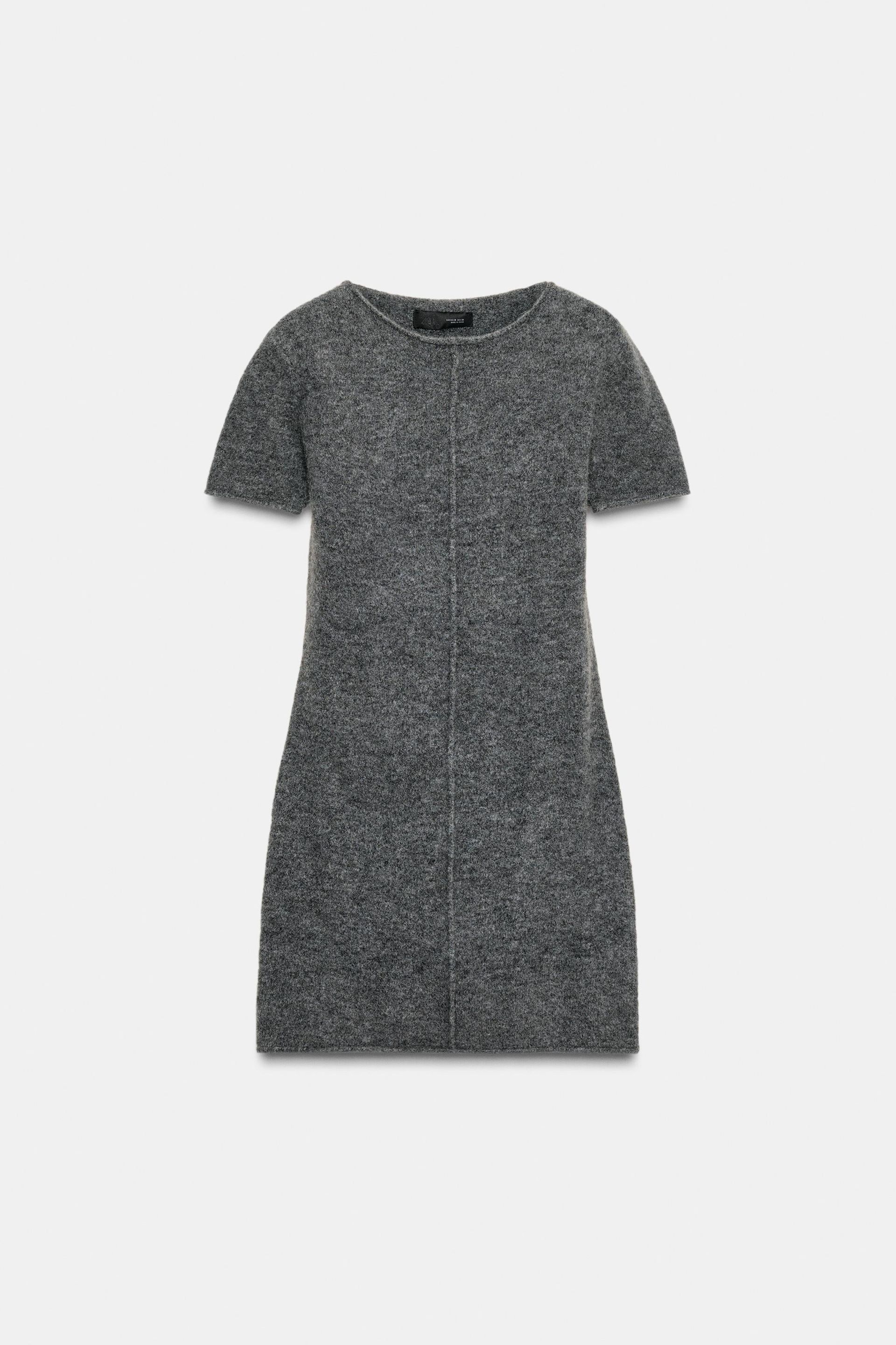 Soft Knit Mini Dress With Seam Detail