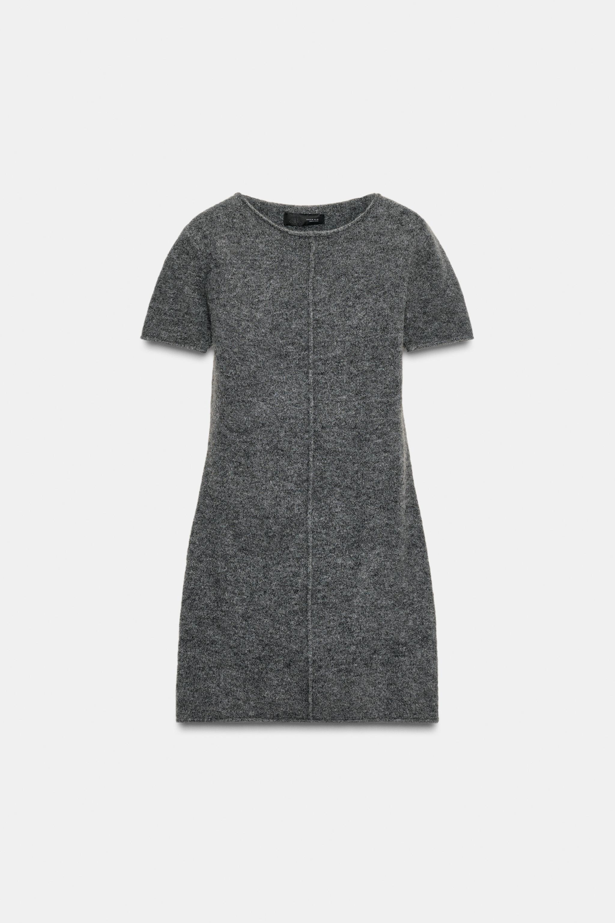 Soft Knit Mini Dress With Seam Detail