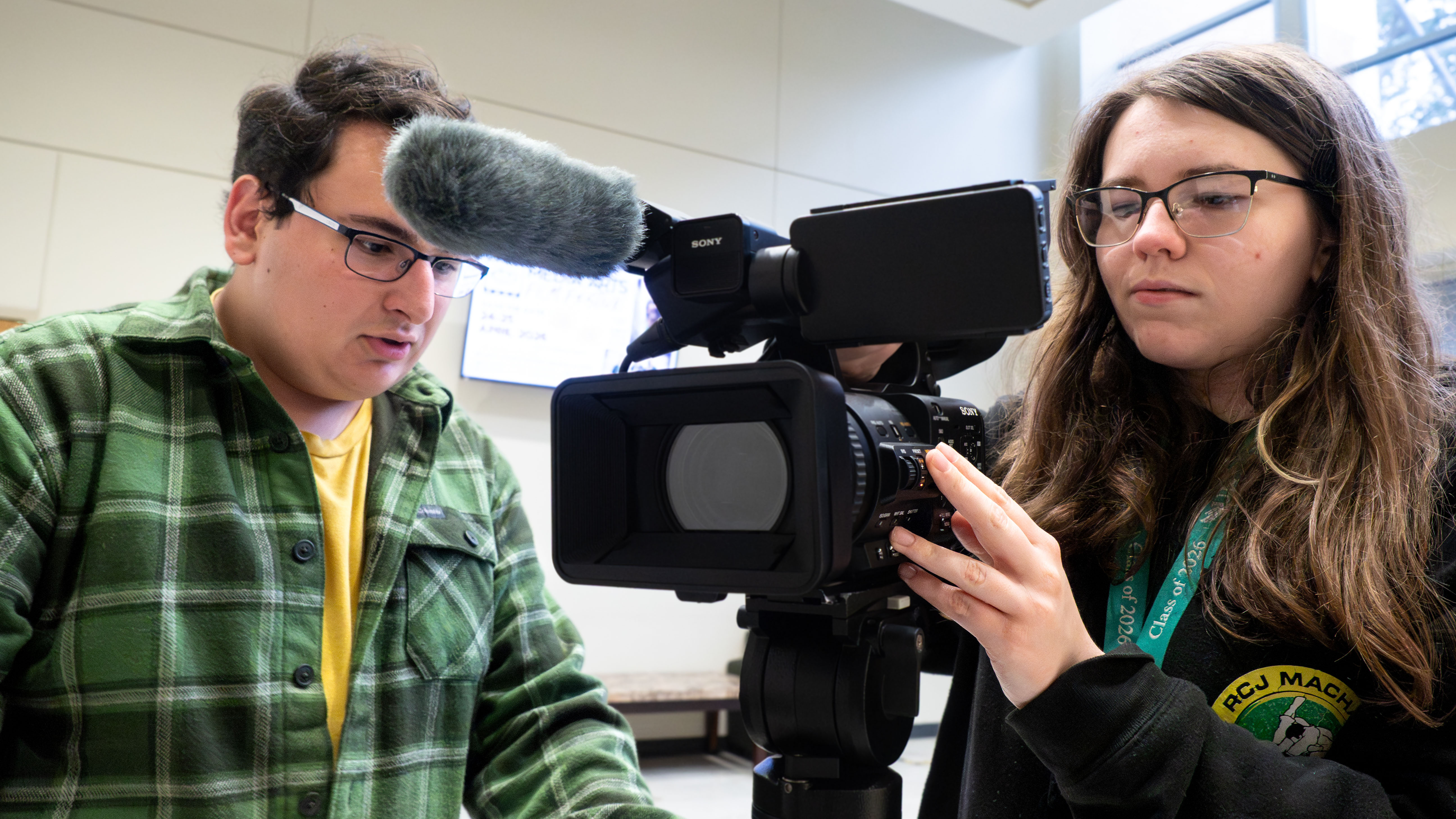Students using Sony cameras at North Texas.