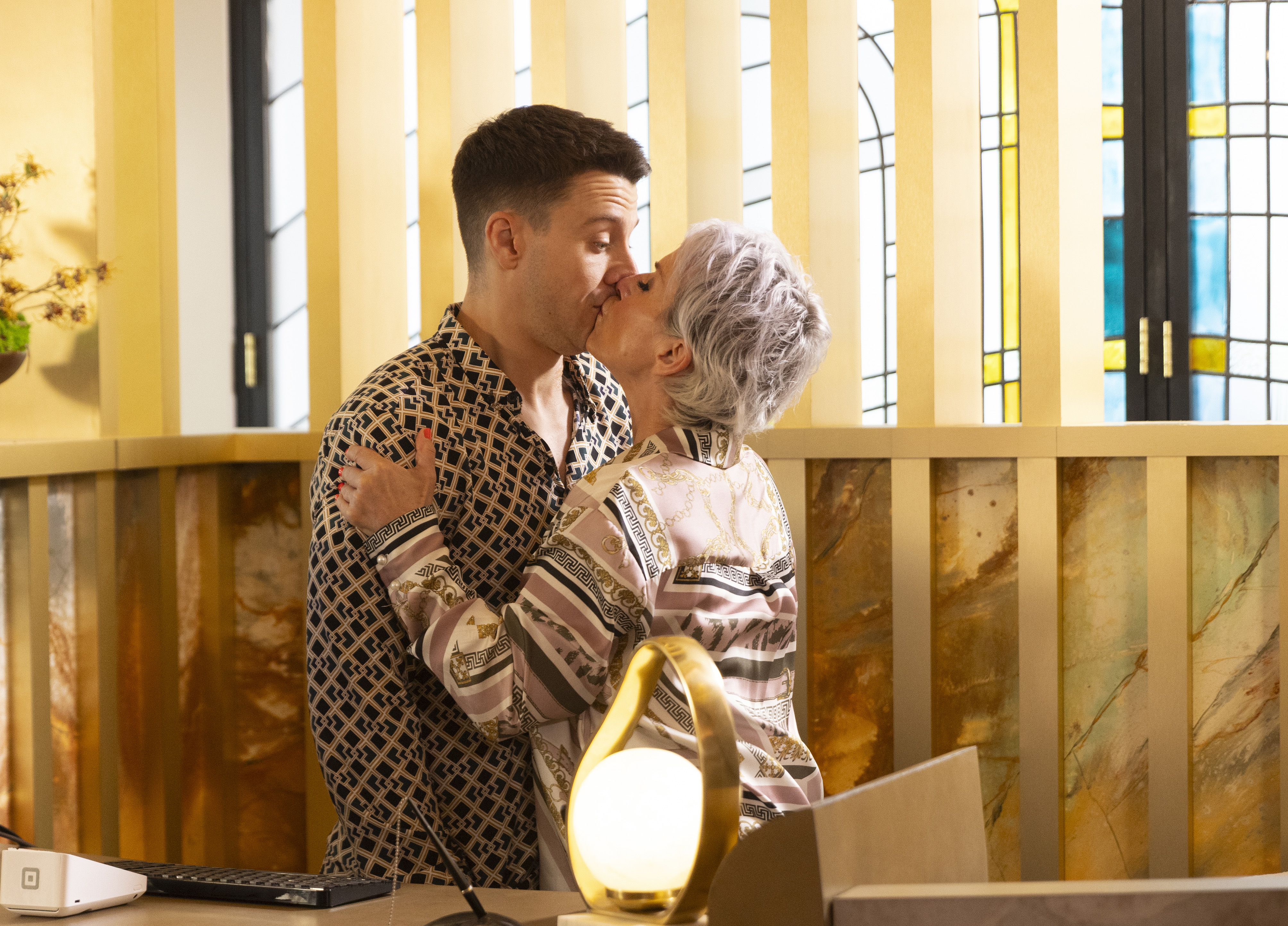 Ryan Connor and Debbie Webster kiss in Coronation Street